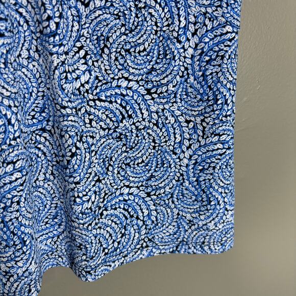 Michael Kors Women's Blue Swirl Y2K Buckle Accent Top - Medium - Empire Waist - Picture 4 of 7